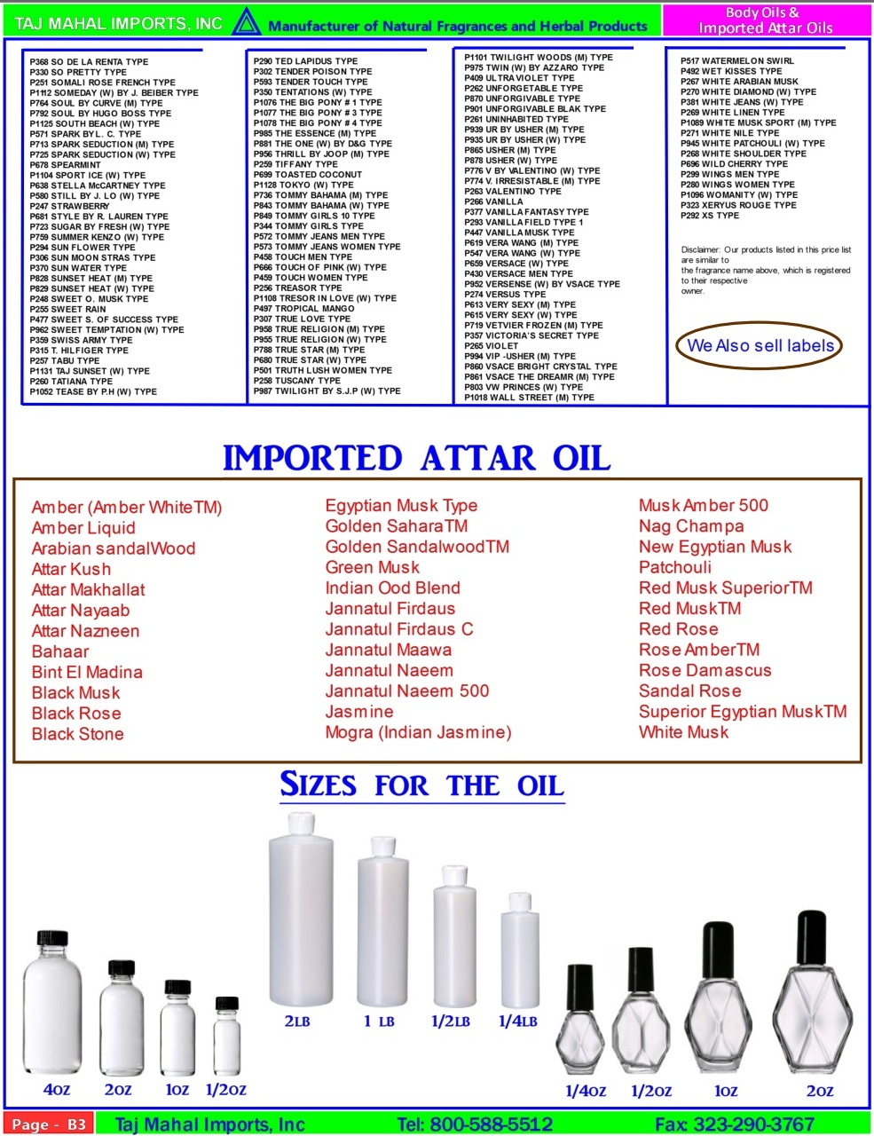 attar name list